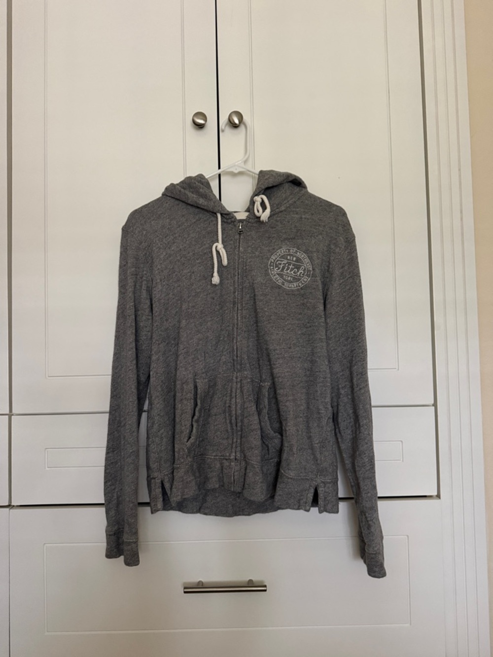 Abercrombie & Fitch Heather Gray Full-Zip Hoodie